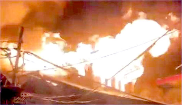 Three commercial buildings gutted in fire, residential house reduced to ashes